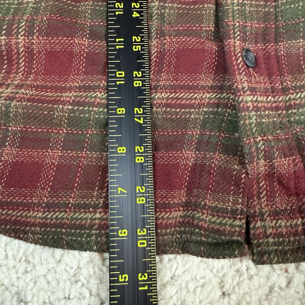 Orvis Red Green Plaid Button Up Flannel Shirt W/ Pockets Men's Large - Picture 5 of 9